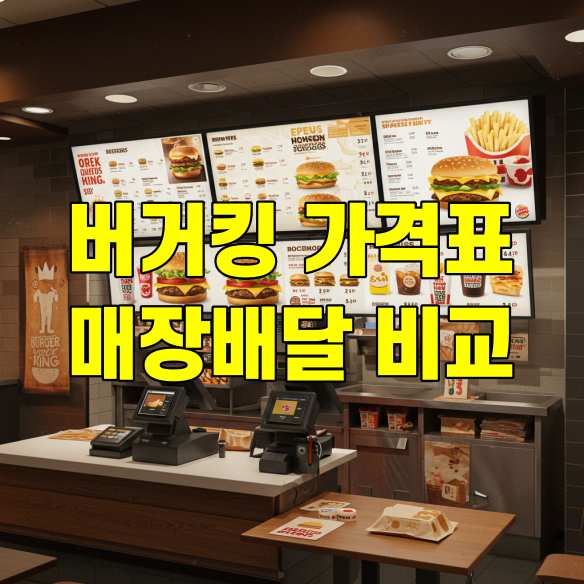 버거킹 가격 매장 배달 가격 차이 할인 행사 활용 썸네일